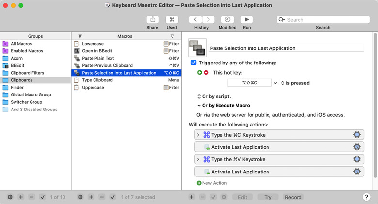 Keyboard Maestro on MacOS