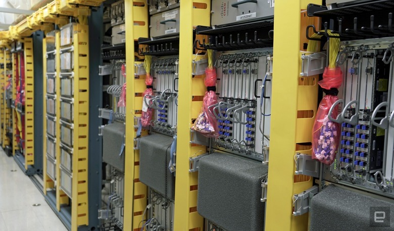 Servers and other cellular equipment stored in an NDR trailer.