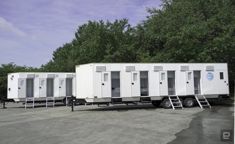 COVID-ready sleeping and shower units for NDR workers.