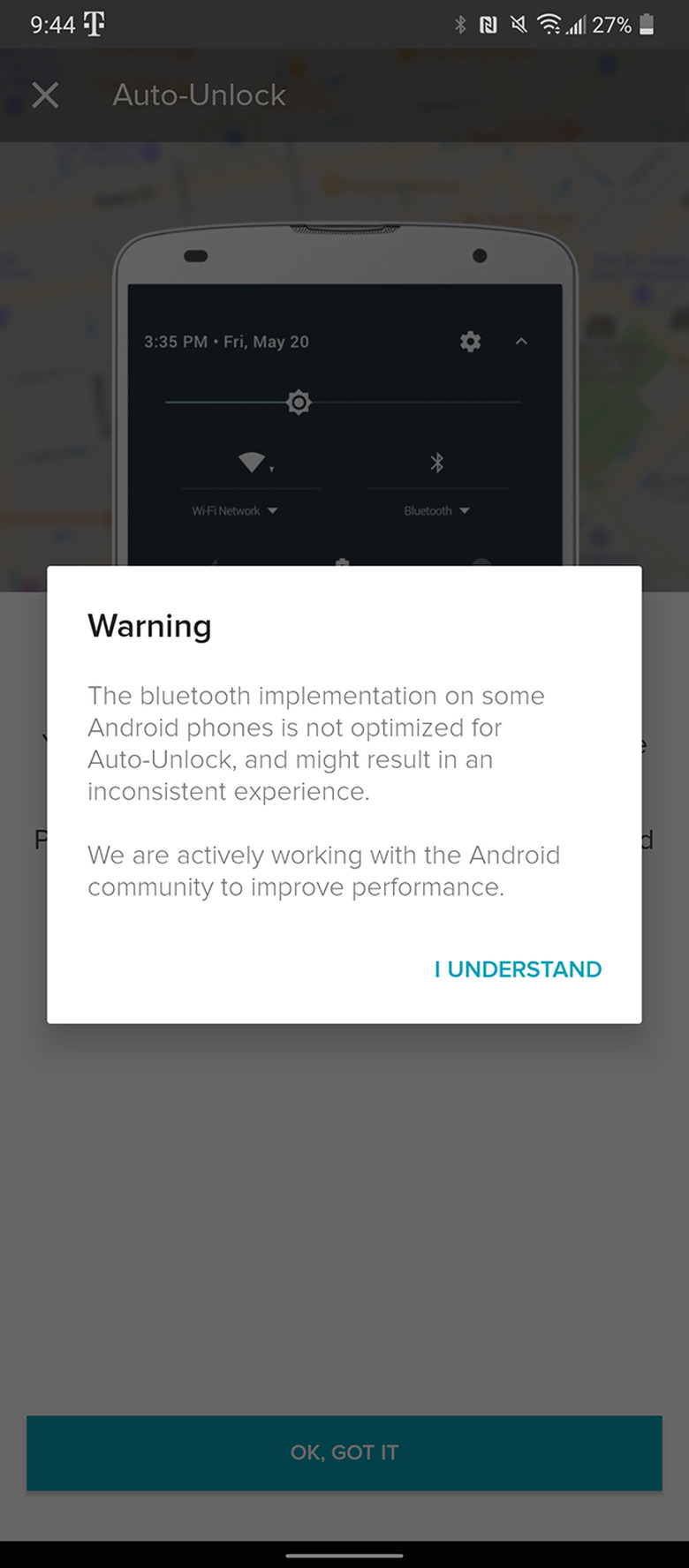 August Smart Lock warning
