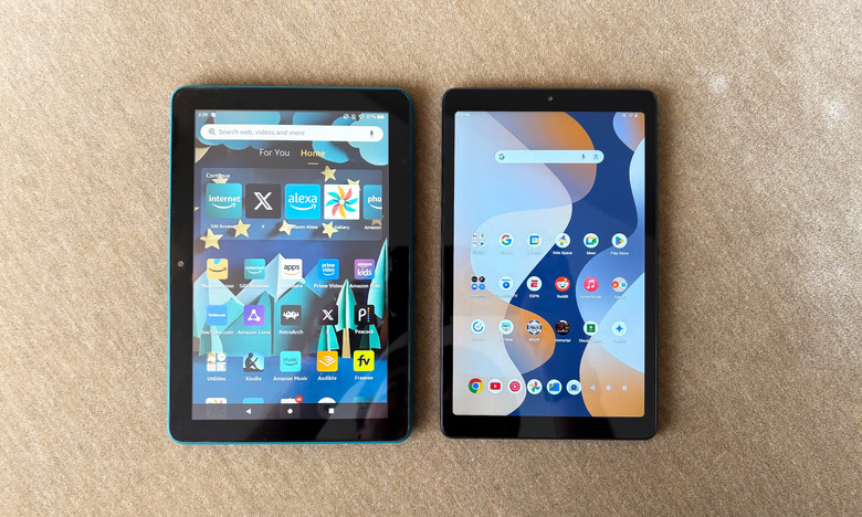 The $100 Amazon Fire HD 8 (left) and $79 Walmart Onn 8