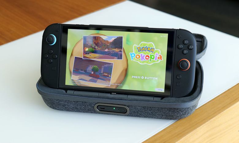 One of the neat things about giving the battery a kickstand is that it turns the case into a mini all-in-one. This makes me wish Belkin gave the included power pack some sort of docking functionality for connecting the Switch 2 to an external display.