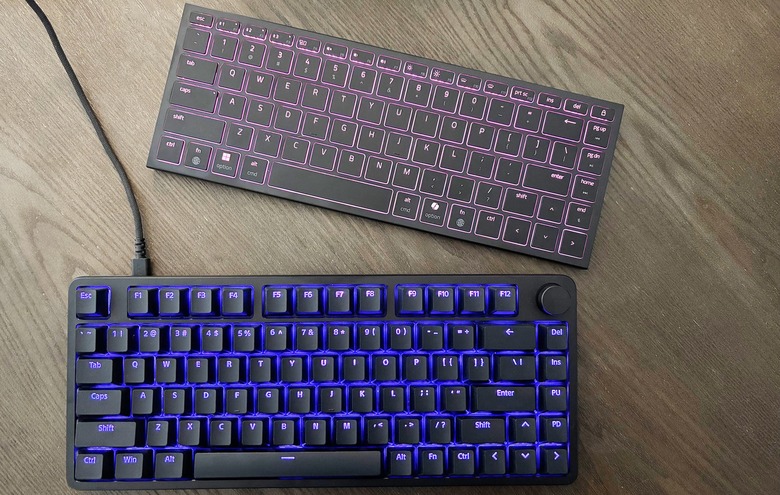 The Razer Joro (top) and Sony Inzone KBD-H75