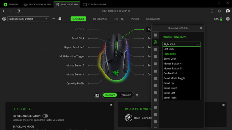 A screenshot of Razer's Synapse 4 software.