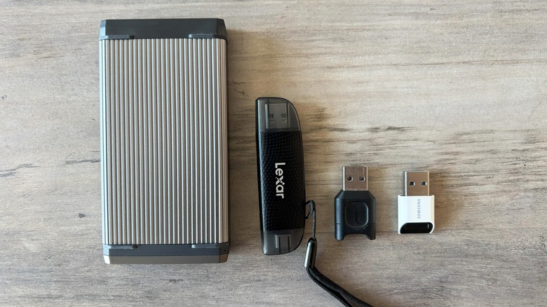 A few of the microSD card readers we've used for testing.