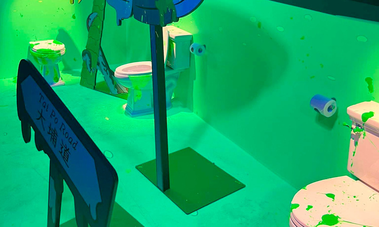The event's elaborately stylized bathrooms.