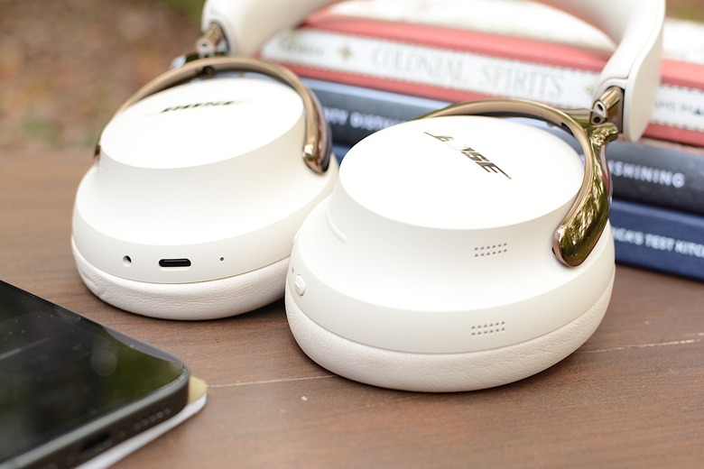 These headphones rotate flat and fold in for compact transport.