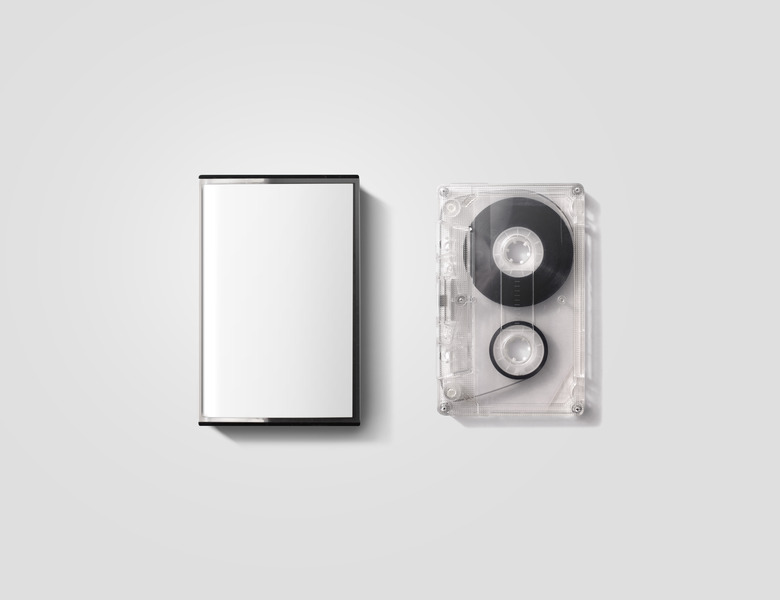 Blank cassette tape box design mockup, isolated, clipping path.