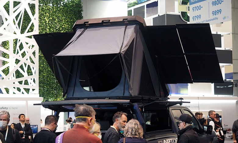 Image of Jackery's Rooftop Solar Tent from the tent entrance
