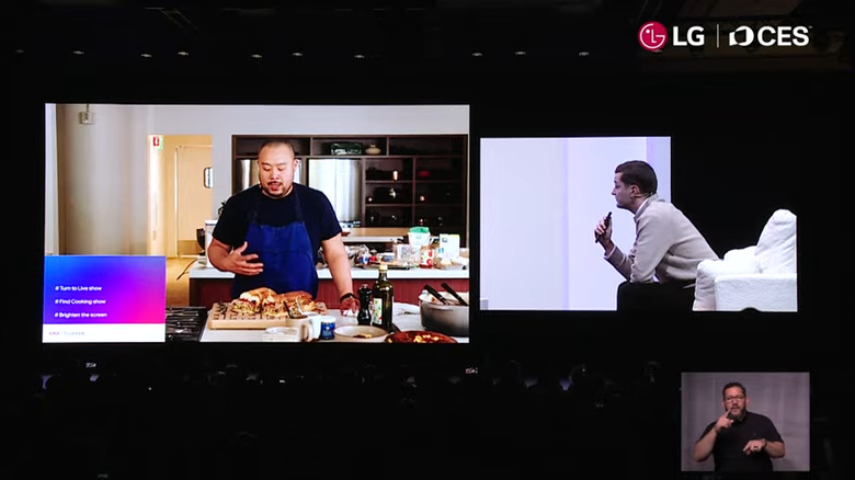 LG's demo has moved from the car back to the living room.