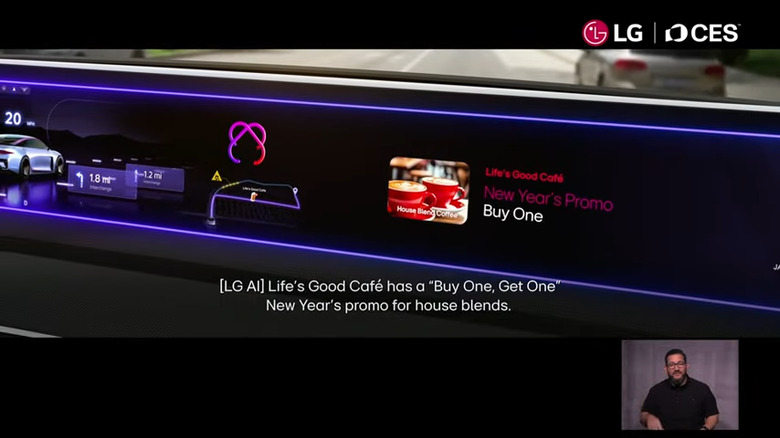 LG's AI demo continues, with the focus now on in-car experiences.