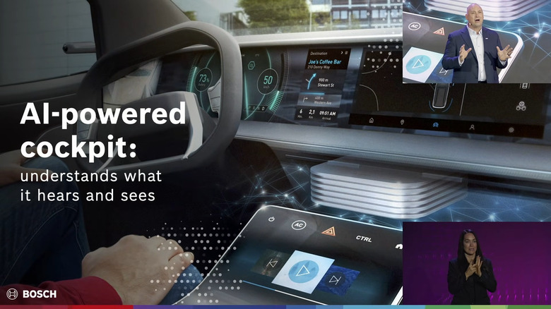Bosch is now talking about its AI-powered cockpit.