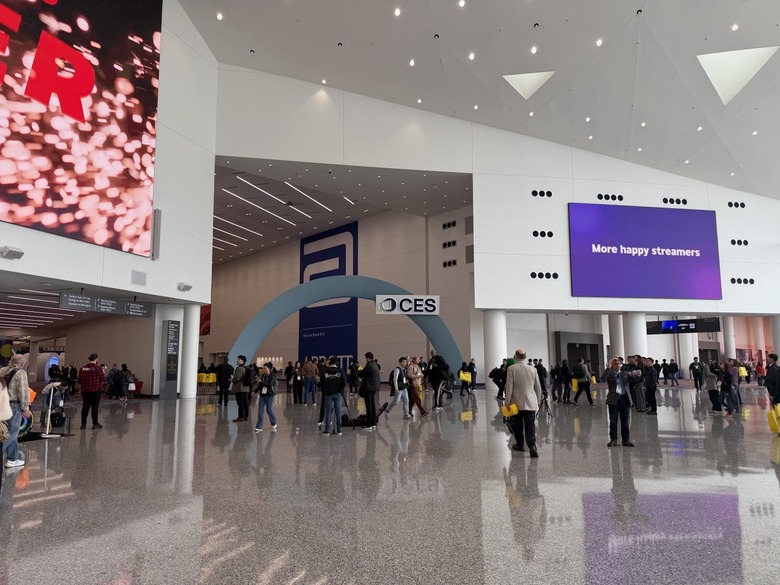 The Central Hall's bright and spacious lobby area at CES 2026.