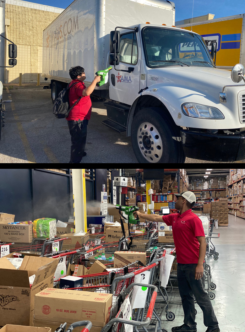 Enviro-Master cleaning a warehouse and truck