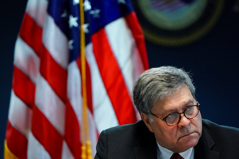 U.S. Attorney General William Barr participates in a roundtable discussion about human trafficking at the U.S. Attorney's Office in Atlanta, Georgia, U.S., September 21, 2020. REUTERS/Elijah Nouvelage
