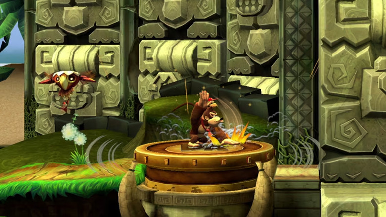 DK slapping a platform in the 2010 game Donkey Kong Country Returns. Shigeru Miyamoto emphasized the move as a starting point for the new version.