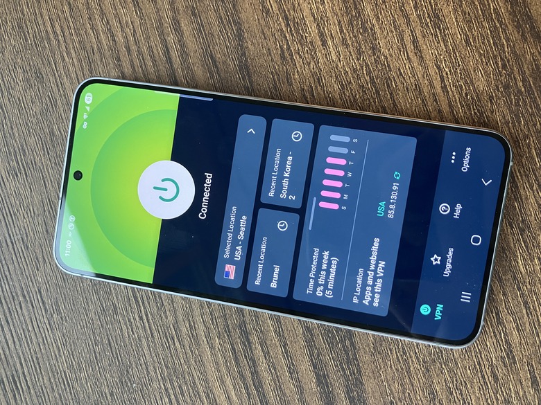 ExpressVPN's Android app puts a little more information on the screen than it needs to, but still runs well.