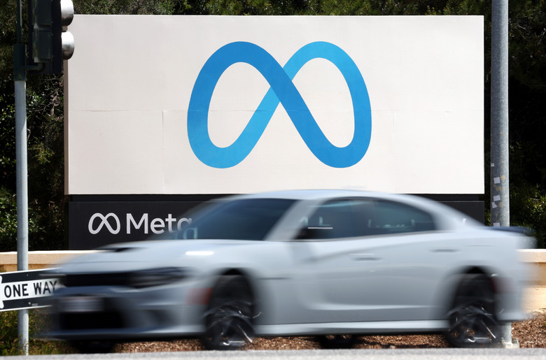 MENLO PARK, CALIFORNIA - APRIL 28: A sign is posted in front of Meta headquarters on April 28, 2022 in Menlo Park, California. Facebook parent company Meta reported better-than-expected first quarter earnings per share of $2.72 compared to analyst expectations of $2.56. Revenue for the quarter fell short at $27.91 billion compared to the expected $28.24 billion. (Photo by Justin Sullivan/Getty Images)