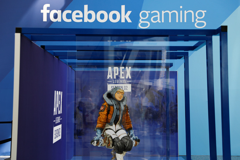 A display for Facebook Gaming is shown during opening day of E3, the annual video games expo revealing the latest in gaming software and hardware in Los Angeles, California, U.S., June 11, 2019.  REUTERS/Mike Blake