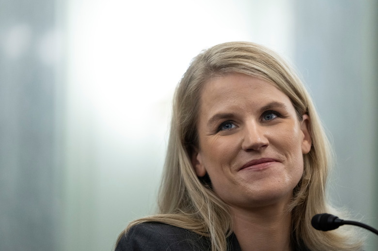 Former Facebook employee and whistleblower Frances Haugen testifies during a Senate Committee on Commerce, Science, and Transportation hearing entitled 'Protecting Kids Online: Testimony from a Facebook Whistleblower' on Capitol Hill, in Washington, U.S., October 5, 2021.   Drew Angerer/Pool via REUTERS