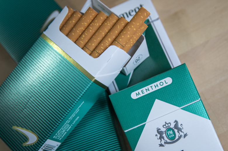 NEW YORK, NEW YORK - NOVEMBER 15: In this photo illustration, packs of menthol cigarettes sits on a table, November 15, 2018 in New York City. The U.S.Food and Drug Administration is proposing a ban on the sale of menthol cigarettes and flavored cigars. Menthol cigarettes make up 35 percent of U.S. cigarette sales.  (Photo Illustration by  Drew Angerer/Getty Images)