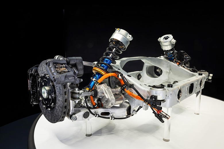 The rear motor and inverter for the Ferrari Elettrica.