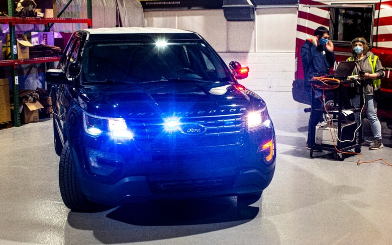 Ford uses heat to disinfect police vehicles.