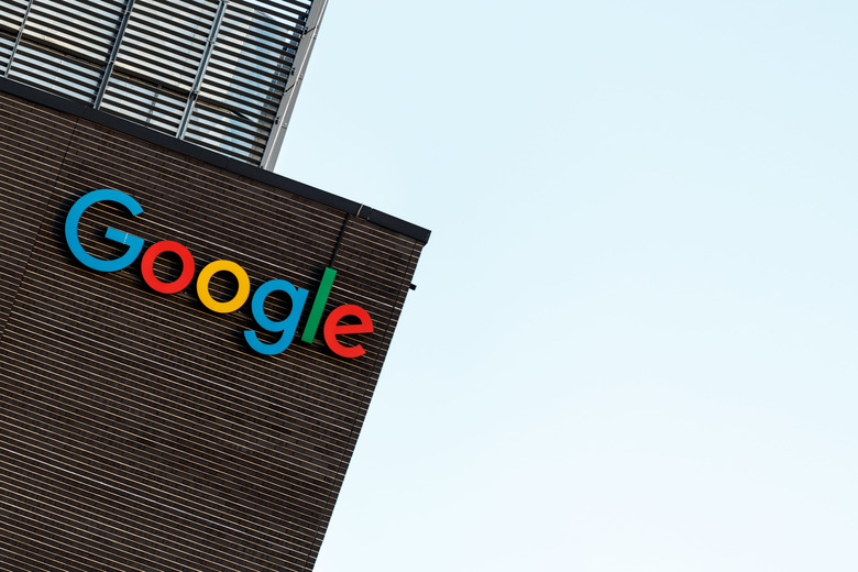  The Google logo and lettering can be seen on the façade of the company's Munich headquarters building in Munich (Bavaria). 