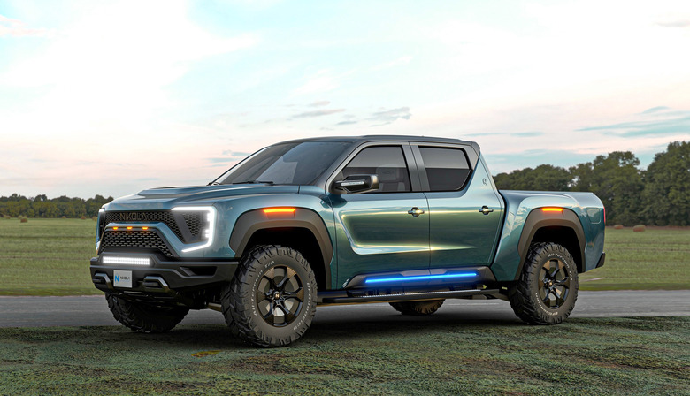 Nikola hybrid fuel-cell pickup truck.