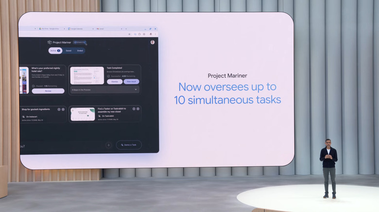 Project Mariner, an AI agent for the web, is coming this year.