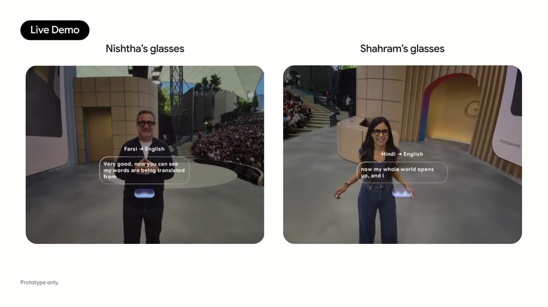 Live chat translation using the glasses.