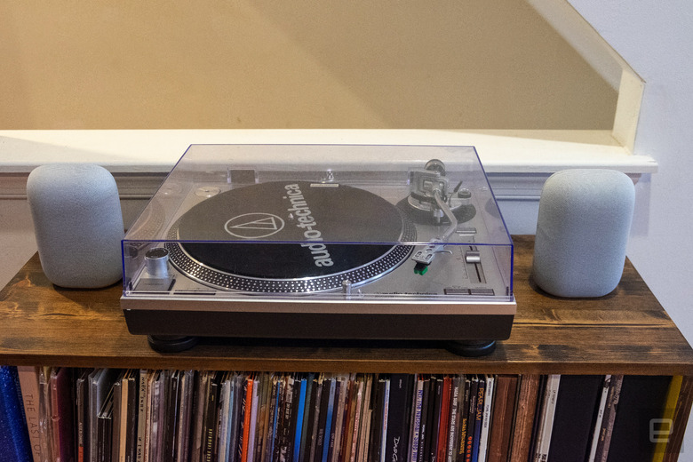 While the Nest Audio works in stereo, I sadly couldn't hook it up to my turntable.