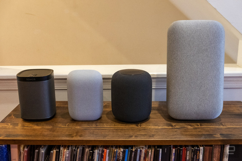 Sonos Play:1, Nest Audio, Apple HomePod and Google Home Max