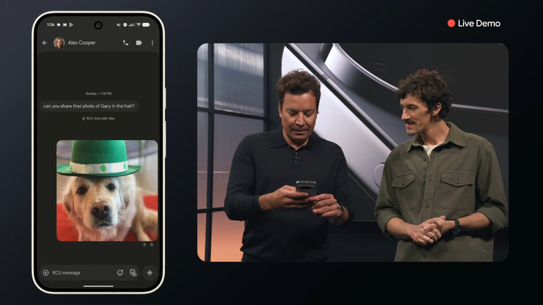 Kimmel is trying out the Magic Cue feature with help from Google's Tyler Kugler.