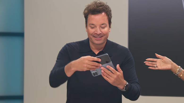 The Pixel 10 Pro Fold — Jimmy Fallon's pretty pumped about this one.