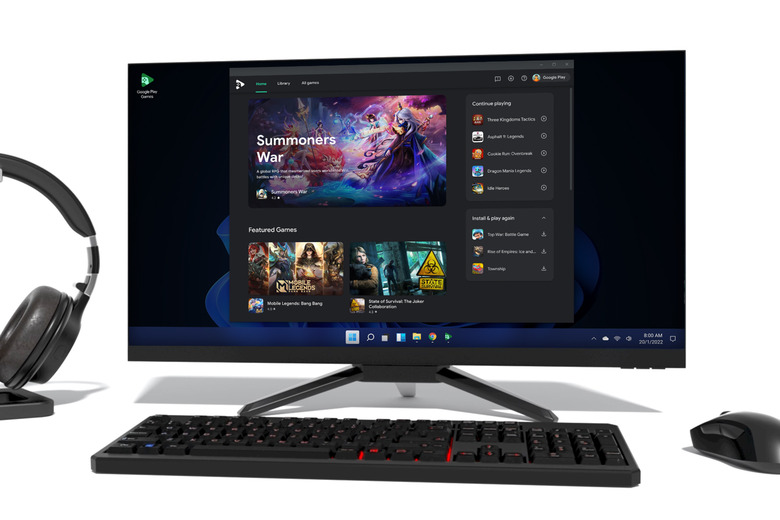 Google Play Games on a Windows PC