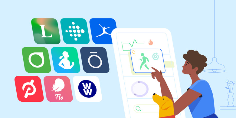 Illustration depicting the third-party apps that are supporting Google's Health Connect platform.