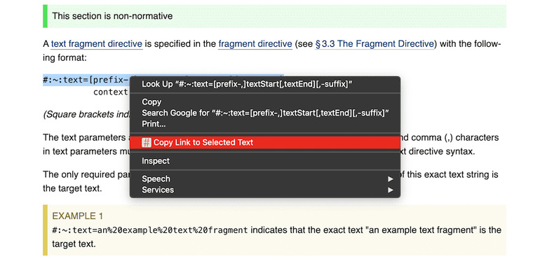 Link to Text Fragment 
