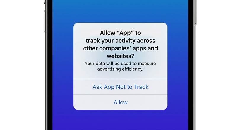 Apple's App Tracking Transparency (ATT) alert.
