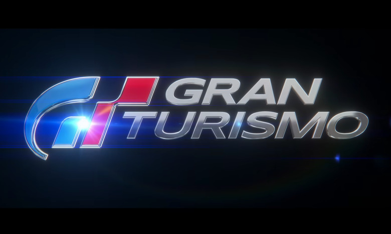 A logo for the 'Gran Turismo' film trailer over a black background.