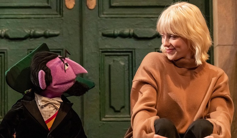 The Count and Billie Eilish on Sesame Street.