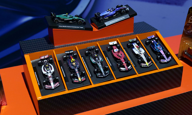 A collection of some of the new F1 Hot Wheels cars for 2026.