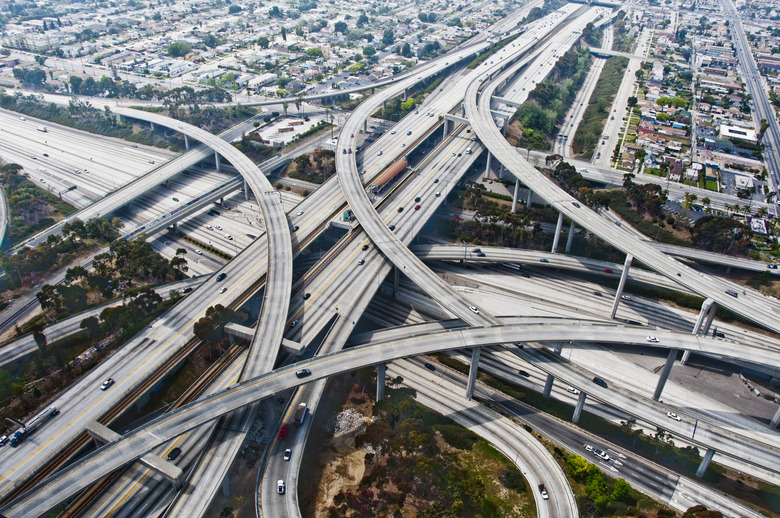 Los Angeles Freeway at the intersection of Interstate 110 & 105.