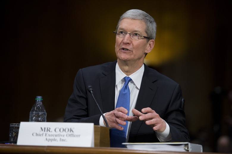 UNITED STATES - MAY 21:  Tim Cook, CEO of Apple, testifies during a Senate Homeland Security and Governmental Affairs Subcommittee on Investigations in Dirksen Building titled 