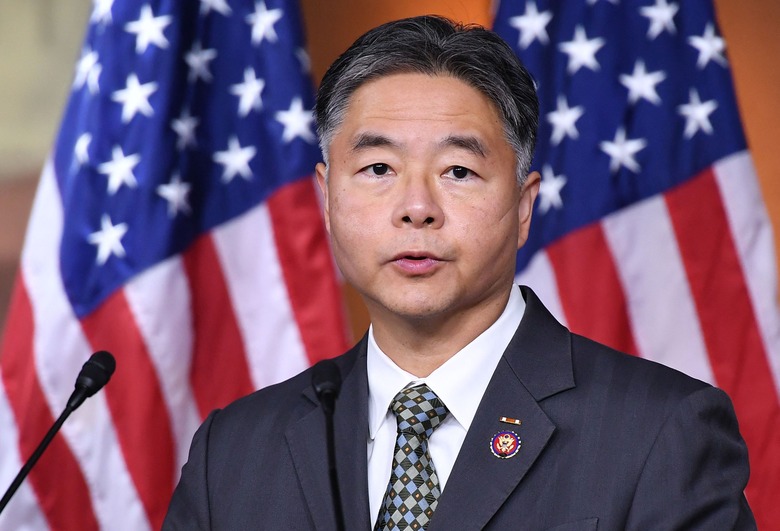 US Democratic Representative Ted Lieu speaks at a press conference following a meeting of the Democratic Caucus at the US Capitol in Washington, DC, on November 2, 2021. (Photo by MANDEL NGAN / AFP) (Photo by MANDEL NGAN/AFP via Getty Images)