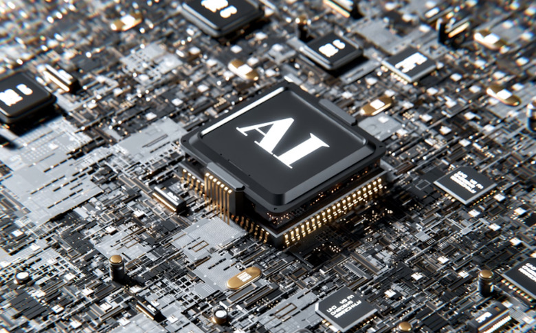 A chip with AI written on it.