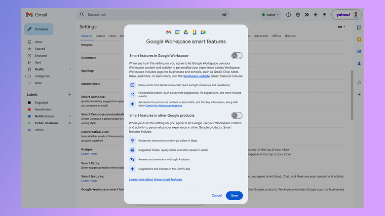 Disabling Gemini in Google Workspace will also turn off other features.