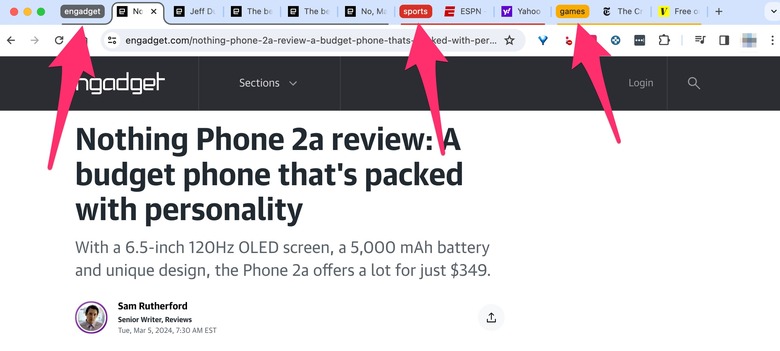 Google Chrome lets you organize and label tabs in groups.