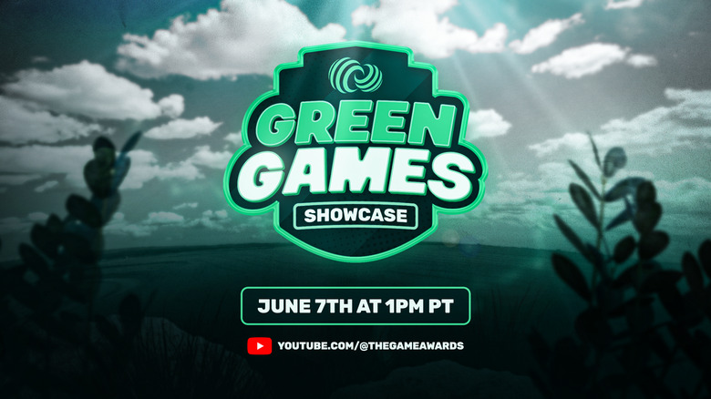A banner image for the Green Games Showcae showing the logo above the event timing (June 7 at 1PM PT)
