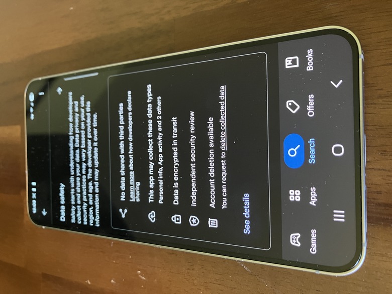 Surfshark's privacy policy on the Google Play Store